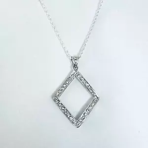 Solid 925 Sterling Silver Necklace Sparkling Cubic Zirconia Harmony Pendant - Picture 1 of 6