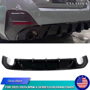 For BMW 4 SERIES G26 Gran Coupe 430i M Sport 2021-2024 Rear Diffuser Gloss Black - Picture 1 of 15