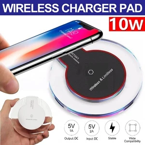 NEW Wireless Charger Charging Dock Cordless For Phone Samsung S9 S10 S20 - Picture 1 of 18