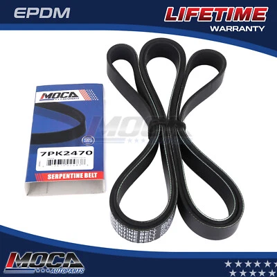 Serpentine Belt Fits 92-03 Dodge Ramcharger W150 250 Ram 1500 2500 3500 7PK2470 - Image 1 of 4