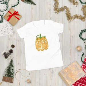 Pumpkin Spice Cutie Youth Short Sleeve T-Shirt Holidays Thanksgiving - Picture 1 of 9