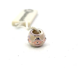 Persona Sterling Silver "Beige & Pink Enamel Wave" Bead Charm H12423P1 - Picture 1 of 5