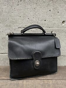 Vintage Coach Leather Purse Willis Crossbody Bag Silver 9927 Black Satchel