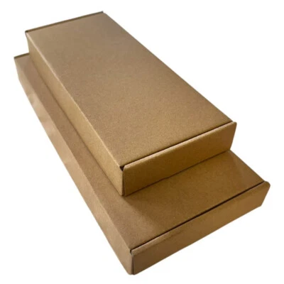 Long Flat Tab Locking Corrugated Mailers 10 25 50 Shipping Packing Boxes Mailers - Image 1 of 4