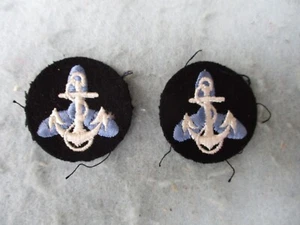WWII US Navy WAVES Collar Insignia Pair USN Enlisted Woman Blue Tunic WW2 - Picture 1 of 8