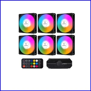Long-Lasting 120mm Computer Case Fan 6-Pack - Hydraulic Bearing & ARGB Lights - Photo 1/9