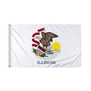 Promo Patriot's Illinois IL State Flag Una Capa Reverso Impreso 200D Nylon - Imagen 1 de 66