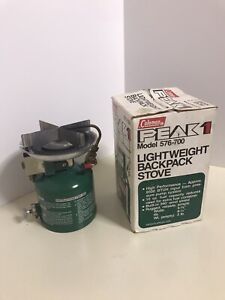 Coleman PEAK 1 Model 576-700 Backpack Camping Stove Made in Canada 2-1977 in Box