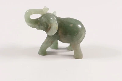 Elefant Figur Edelsteinfigur grüner Edelstein Höhe 4,5cm. - Bild 1 von 4