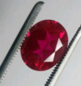 Oval Cut 6 x 4 mm Lab Created Ruby Loose Gemstone lot of 2