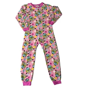 Minions One Piece Pajamas Union Suit Blanket Sleeper Costume Girl 10/12 - Picture 1 of 7