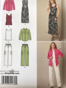Simplicity Sewing Pattern 2189 Misses Ladies Dress Top Pants Size 10-18 Uncut - Picture 1 of 5