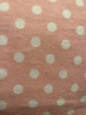 Cotton Flannel Fabric Pink/white Poka Dot  Fabric 2 1/2 X 42 - Image 1 of 2