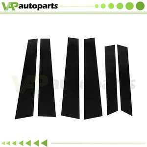 Fits For 2007-2011 Honda CRV Door Trim Glossy Black Cover Pillar Posts 6pcs Set - Picture 1 of 8