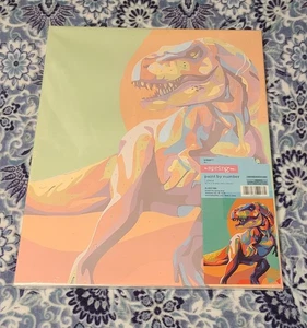 Malen nach Zahlen Set "Dinosaurier" Holzrahmen Leinwand mit Pinseln und 18 Farben - Bild 1 von 6