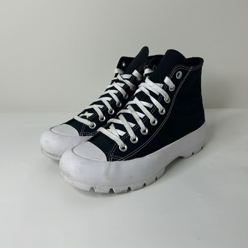 Converse Sneakers Donna 8.5 Chuck Taylor Lugged Tela Nero Bianco 565901C