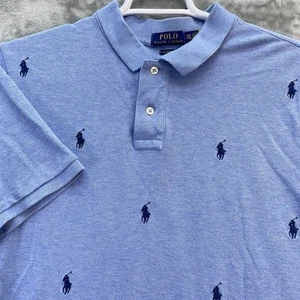 Polo Ralph Lauren Shirt Mens Size 2XL mesh All over Pony print graphic casual - Picture 1 of 13