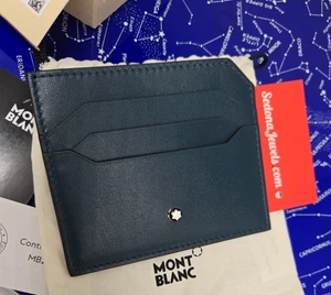 270 $ UVP - Montblanc 198755 Soft Card Holder 6cc - NEUE FARBE "Dark Pool" - Bild 1 von 4