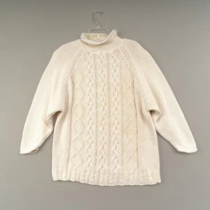 The Limited Sweater Women’s S Ivory Cable Knit Cotton Ramie Roll Neck - Picture 1 of 8