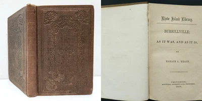 1856 antique BURRILLVILLE ri HISTORY GENEALOGY book indian temperance quaker + - Image 1 of 4