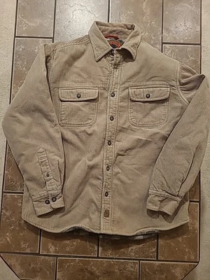 Boston Traders Men's Corduroy Lined Shirt Jacket Size LARGE Brown - Image 1 of 4
