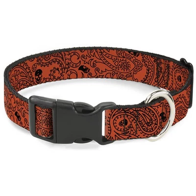 Plastic Clip Collar Bandana/Skulls Orange/Black WIDE-Medium 16 (Importación USA) - Imagen 1 de 4