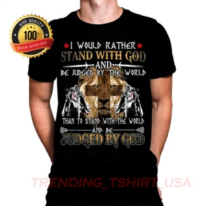 I Would Rather Stand With God Knight Templar Cross For Christian T-Shirt - Picture 1 of 4
