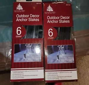 New 10" Plastic outdoor Christmas Holiday decoration Anchor Stakes Rope QTY 12 - Picture 1 of 2