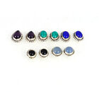 WHOLESALE 5PR 925 SOLIDSTERLING SILVER BLUE CHALCEDONY MIX STUD EARRING LOT B