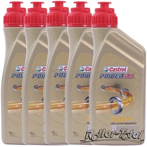 5X 1 Litre Castrol Énergie Rs 2T Synthétique Huile Deux Temps TTS 2 Pas Mélange - Photo 1/3