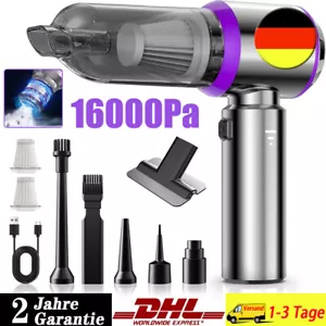 16000Pa Mini Handstaubsauger Nass & Trocken Akku Kabellos Auto Büro Haus 3in1 DE - Bild 1 von 17