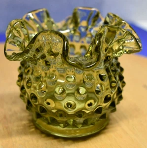 Vintage Fenton Colonial Green Glass 3 1/2” Tall X 4” Wide Toothpick Holder - Picture 1 of 5