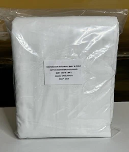 Restoration Hardware Cotton Canvas Drapery RP 100"W x 84"L Optic White $210 - Picture 1 of 10