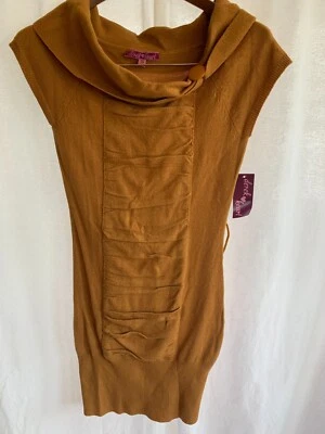 Vestido Suéter Derek Corazón Cuello Capucha - MARRÓN Ish Guldens Amarillo Mostaza Pullover Foto 1 de 4