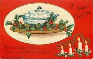 Postal antigua de cena de Navidad en relieve de Ellen Clapsaddle 1908 indivisa - Imagen 1 de 2