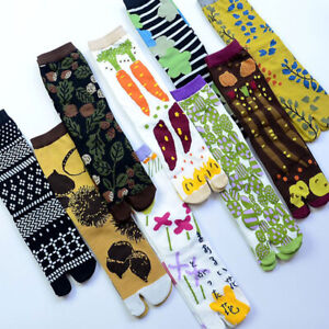 Women Japanese Style Flower Tabi Socks Kimono Clog Geta Flip Flop Split Toe Sock
