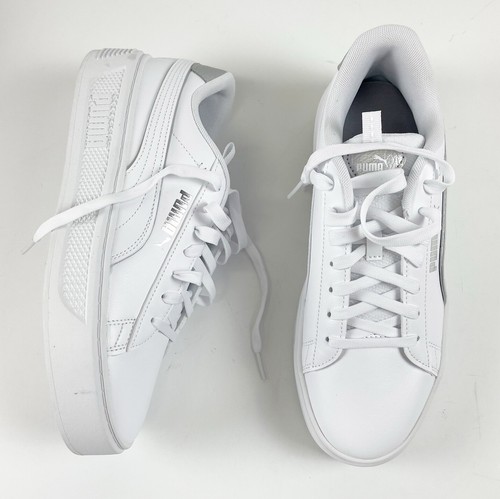Sneakers Puma Smash Platform V3 taglia US 10 bianche basse stringate bianco argento