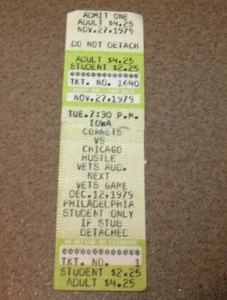 Iowa Cornets 11/27/1979 WPBL Women's Pro Basketball RARE Full Ticket Molly Bolin - Picture 1 of 3