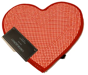 Cynthia Rowley NY Set of 4 Valentine's Day Red Gingham Check Heart Placemats - Picture 1 of 4