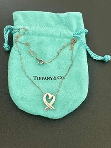 TIFFANY & Co. Sterling Silver Paloma Picasso Loving Heart Necklace (F164) - Picture 1 of 5