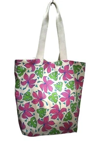Maika‘i + Jana Lam Hawaii Hibiscus Canvas Tote – Foodland Reusable Beach Bag - Picture 1 of 5