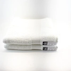 DKNY Eco-melange  Cotton Set of 2 BathTowels White 30 In x 56 In New - Picture 1 of 7