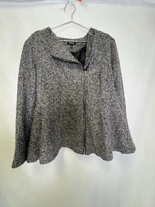 Torrid fit and flare peplum gray heathered jacket NWOT sz 1 (1X) - Picture 1 of 3