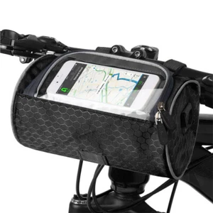 Bike Front Handlebar Bag Touchscreen Mobile Phone Holder Bicycle Storage Pocket - Picture 1 of 36