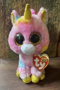 TY Beanie Boos Fantasia Sparkle EYED Rainbow UNICORN 7" Plush 2015 - Picture 1 of 4