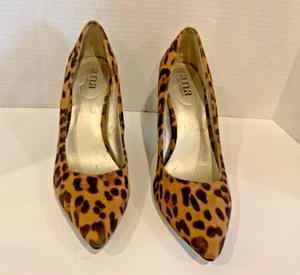 A.N.A New Approach 8 M Leopard Print Shoe Pointed Toe High Heels Pumps Stiletto - Picture 1 of 6