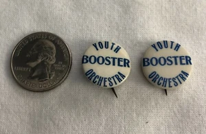 2 Stück Jugend Orchester Booster Vintage Schule Pinbacks Buttons #36625 - Bild 1 von 2