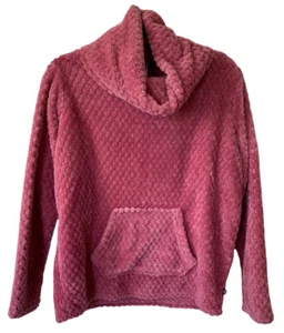 Izod Pink Womens Faux Sherpa Jacket Womens Small Cowl Neck Textured Barbie - Picture 1 of 11