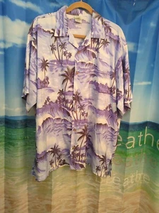 Rain Forest Cafe Button Front Shirt 2XL Souvenir Hawaiian Blue Cruise Aloha A107 - Picture 1 of 5