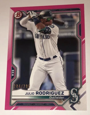 2021 Bowman Prospects Julio Rodriguez BP-86 Pink #d 284/299 Only Rookie Card🔥🔥 - Image 1 of 4